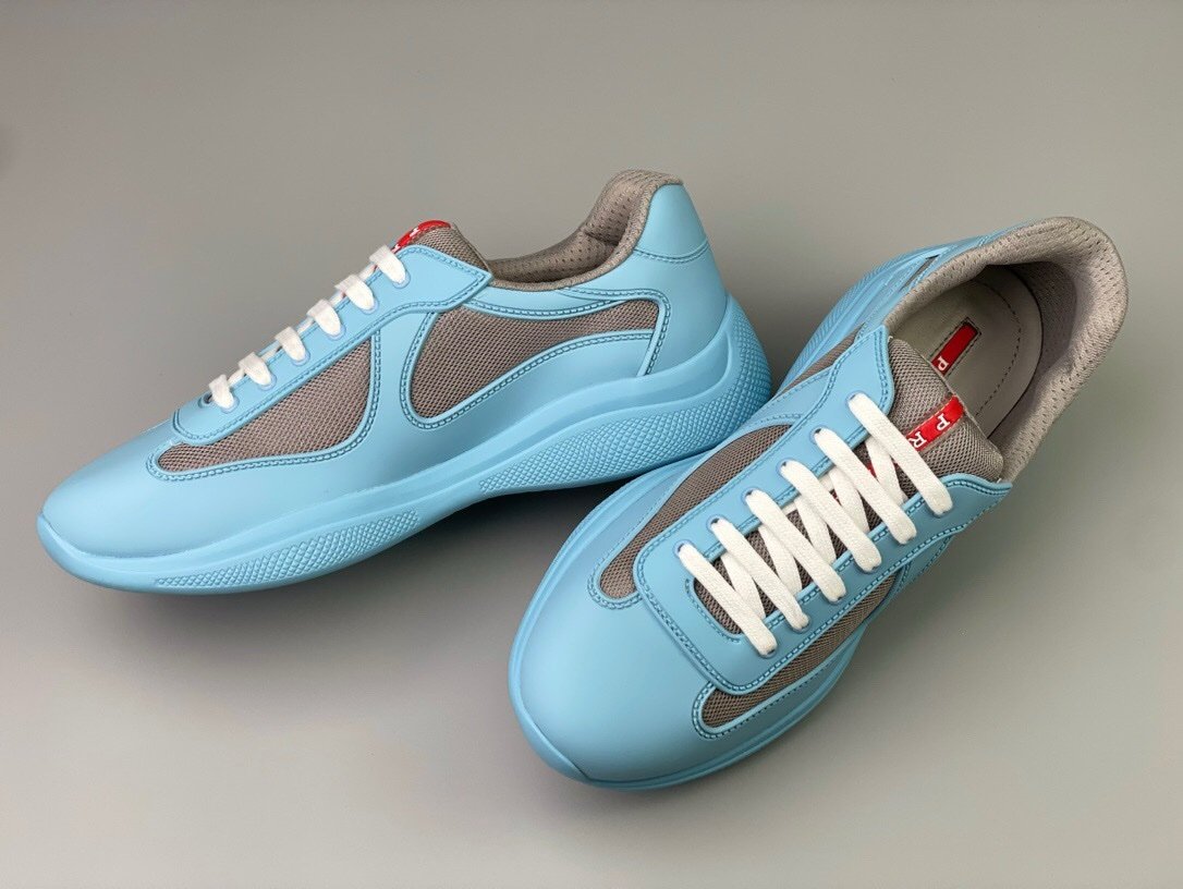 Prada Americas Cup Icon Soft Baby Blue Trainers