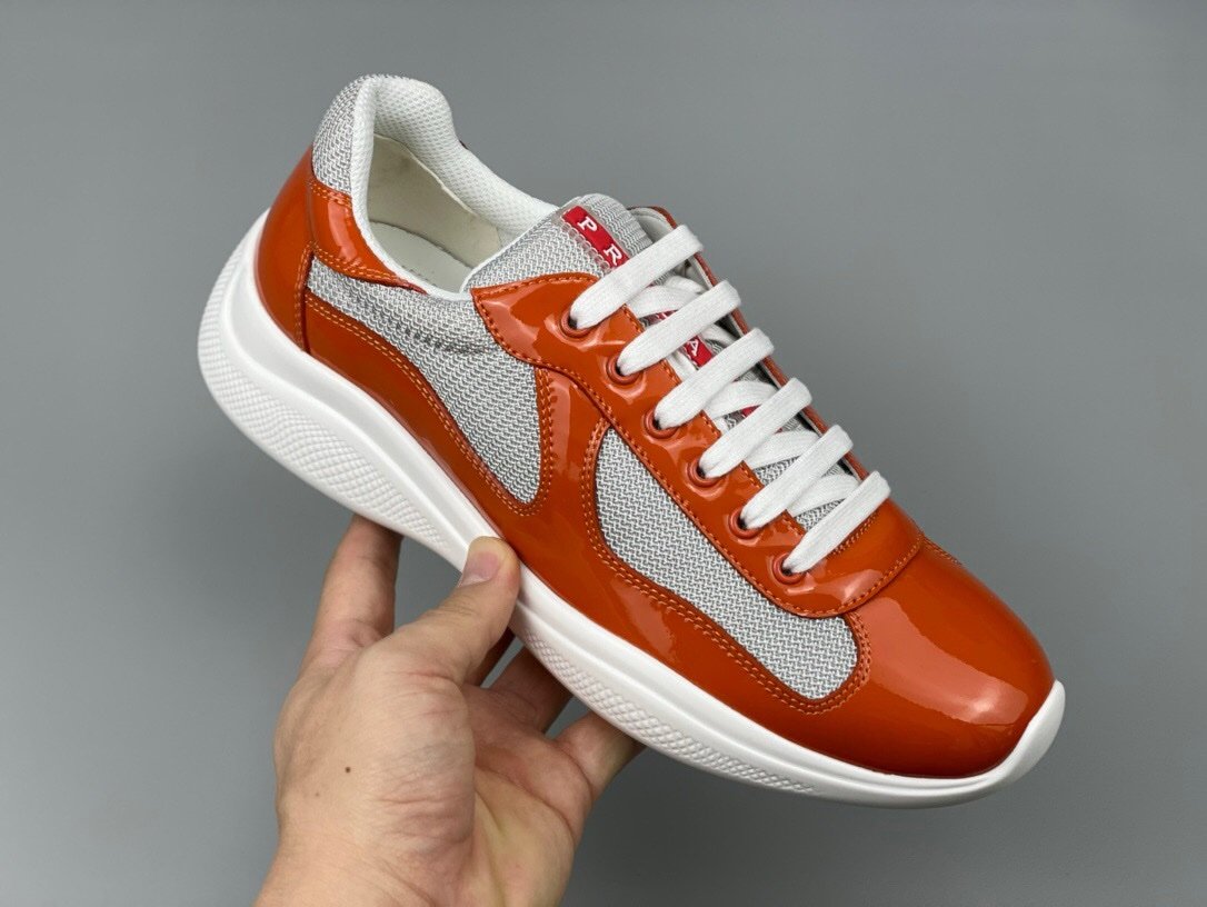 Prada Americas Cup Orange Grey  Trainers