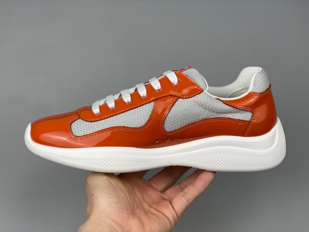 Prada Americas Cup Orange Trainers