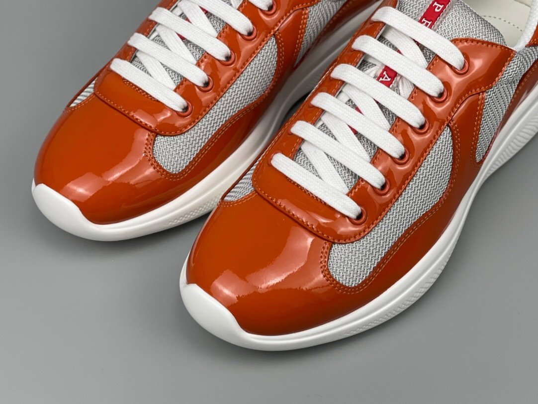 Prada Americas Cup Orange Trainers