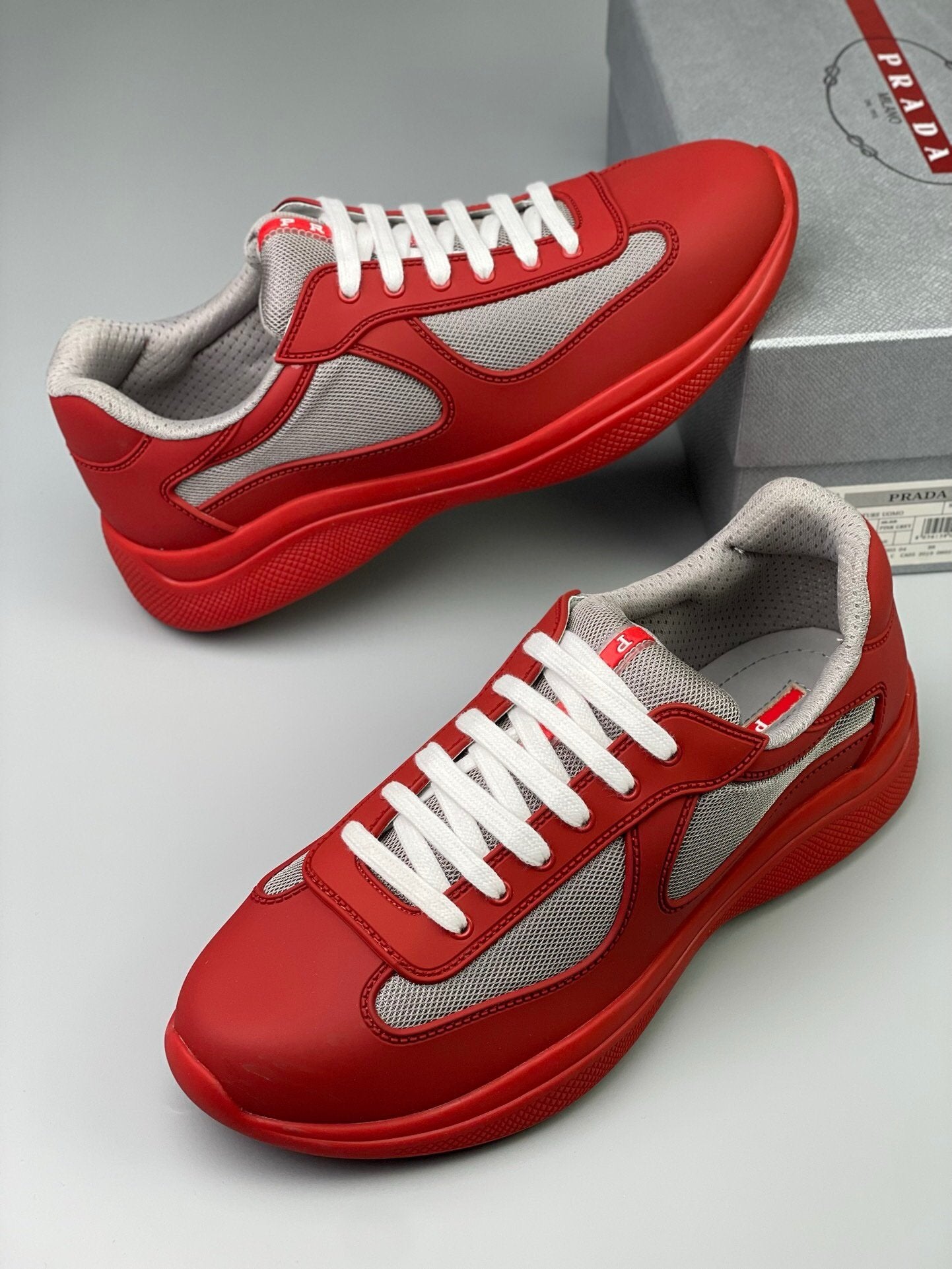 Prada Americas Cup Soft Icon Red  Trainers