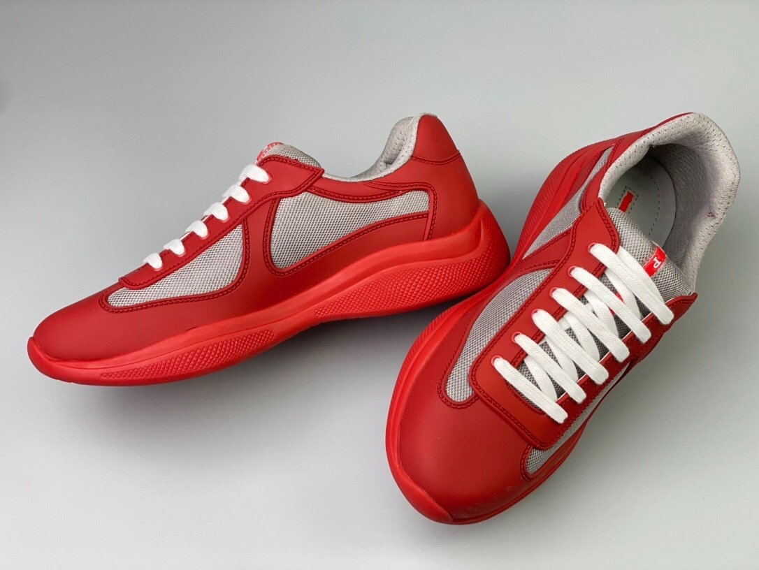 Prada Americas Cup Soft Icon Red  Trainers