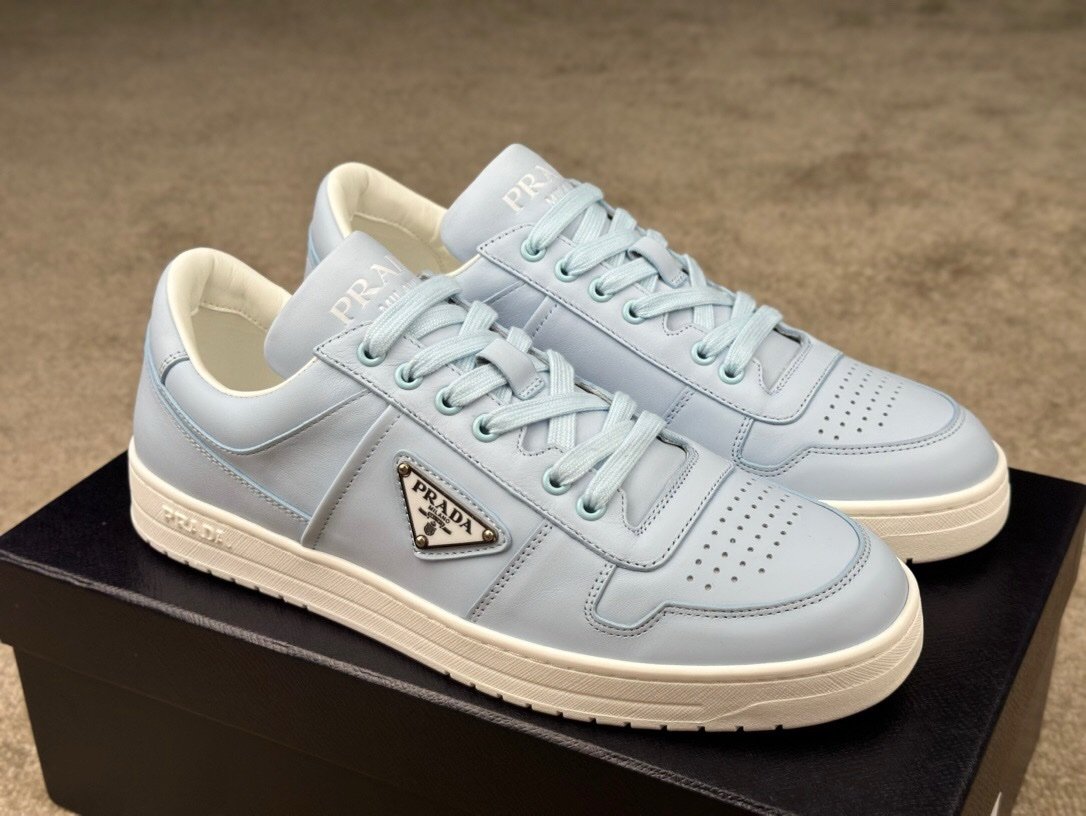 Prada Downtown Leather Blue Re-Nylon
