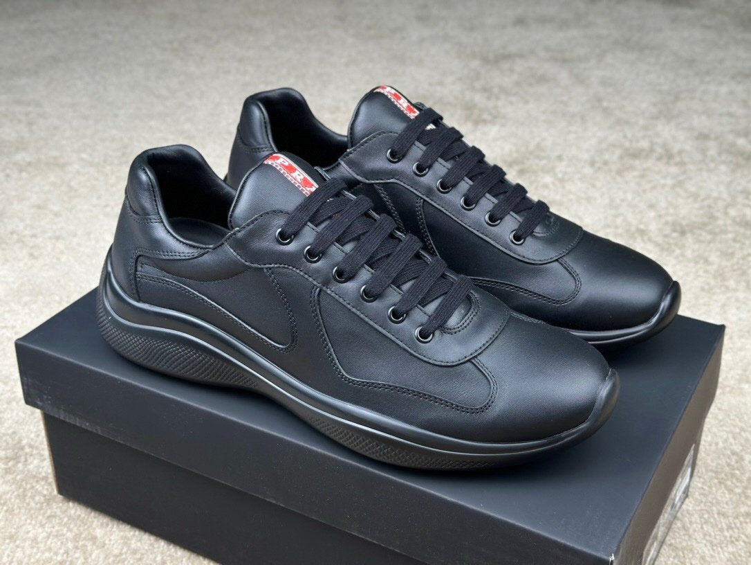 Prada Americas Cup Full Leather Black Trainers