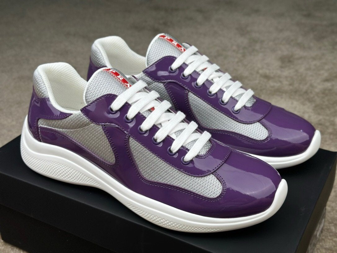 Prada Americas Cup Purple Grey Trainers