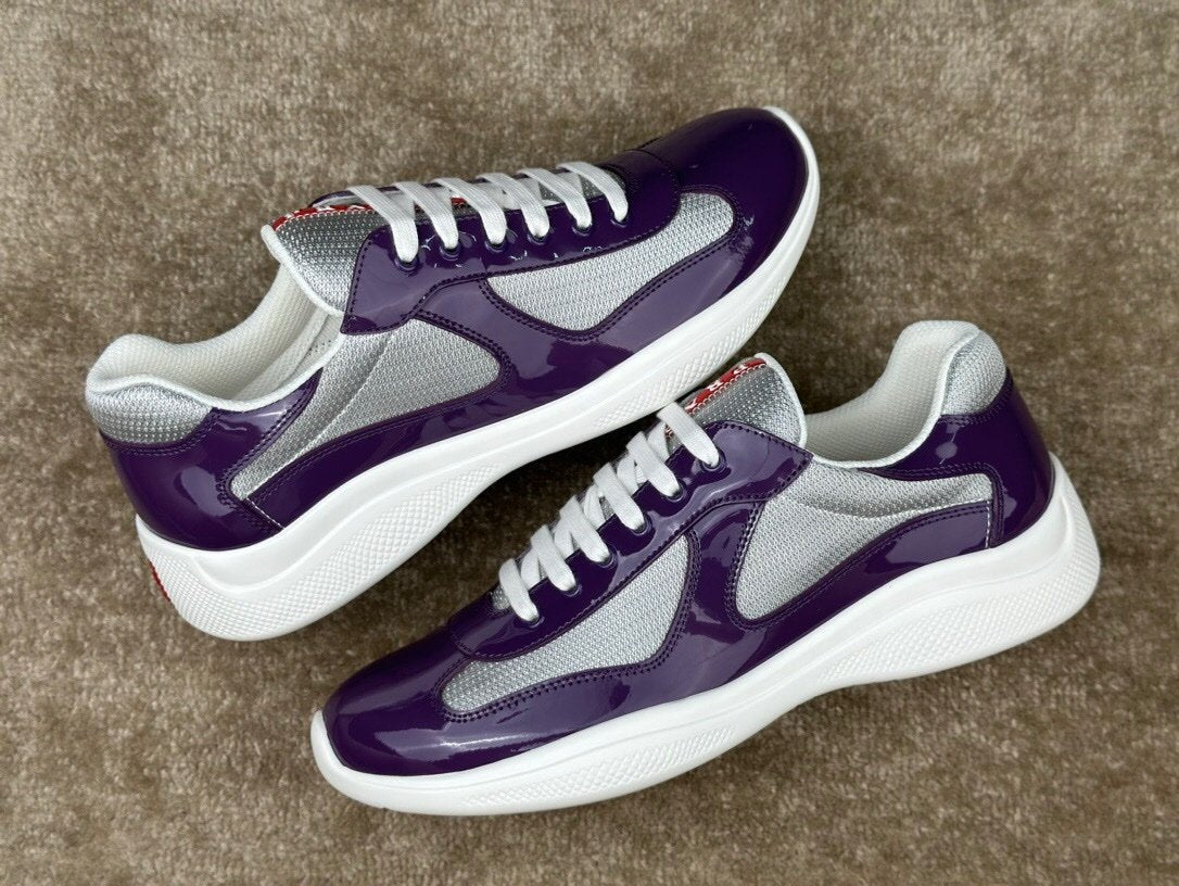 Prada Americas Cup Purple Grey Trainers