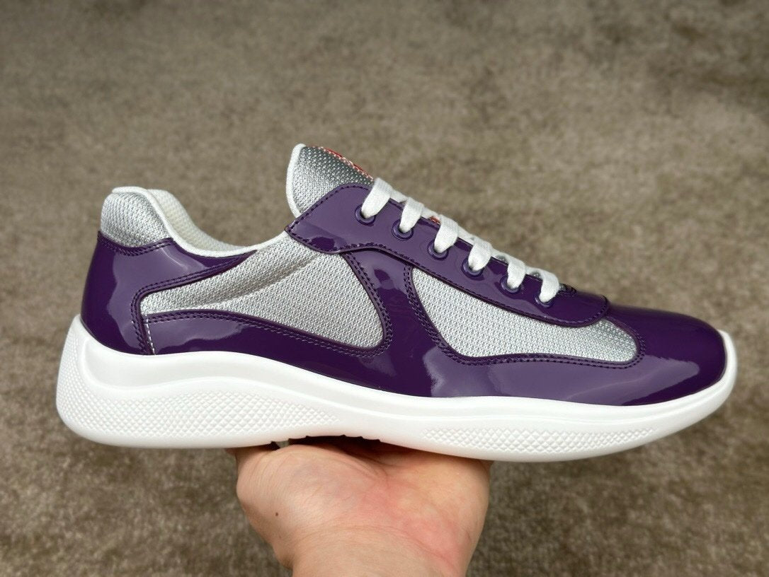 Prada Americas Cup Purple Grey Trainers
