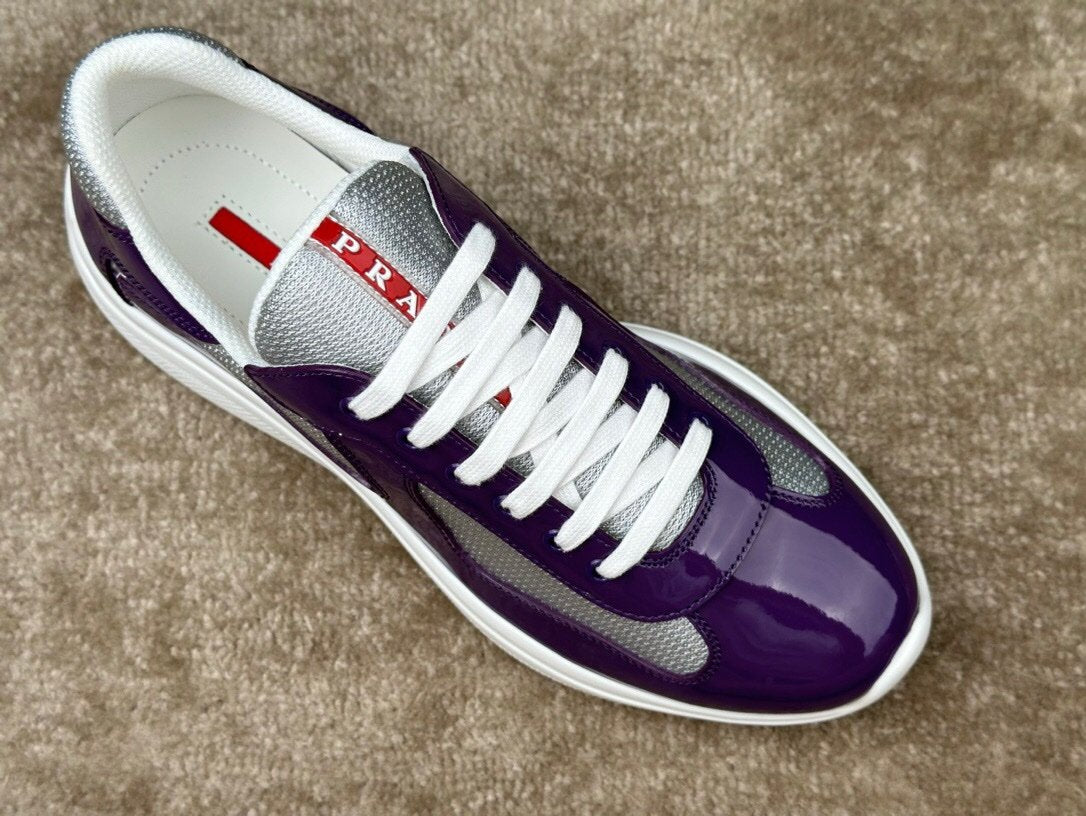 Prada Americas Cup Purple Grey Trainers