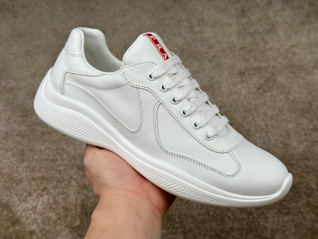 Prada Americas Cup Full Leather White Trainers
