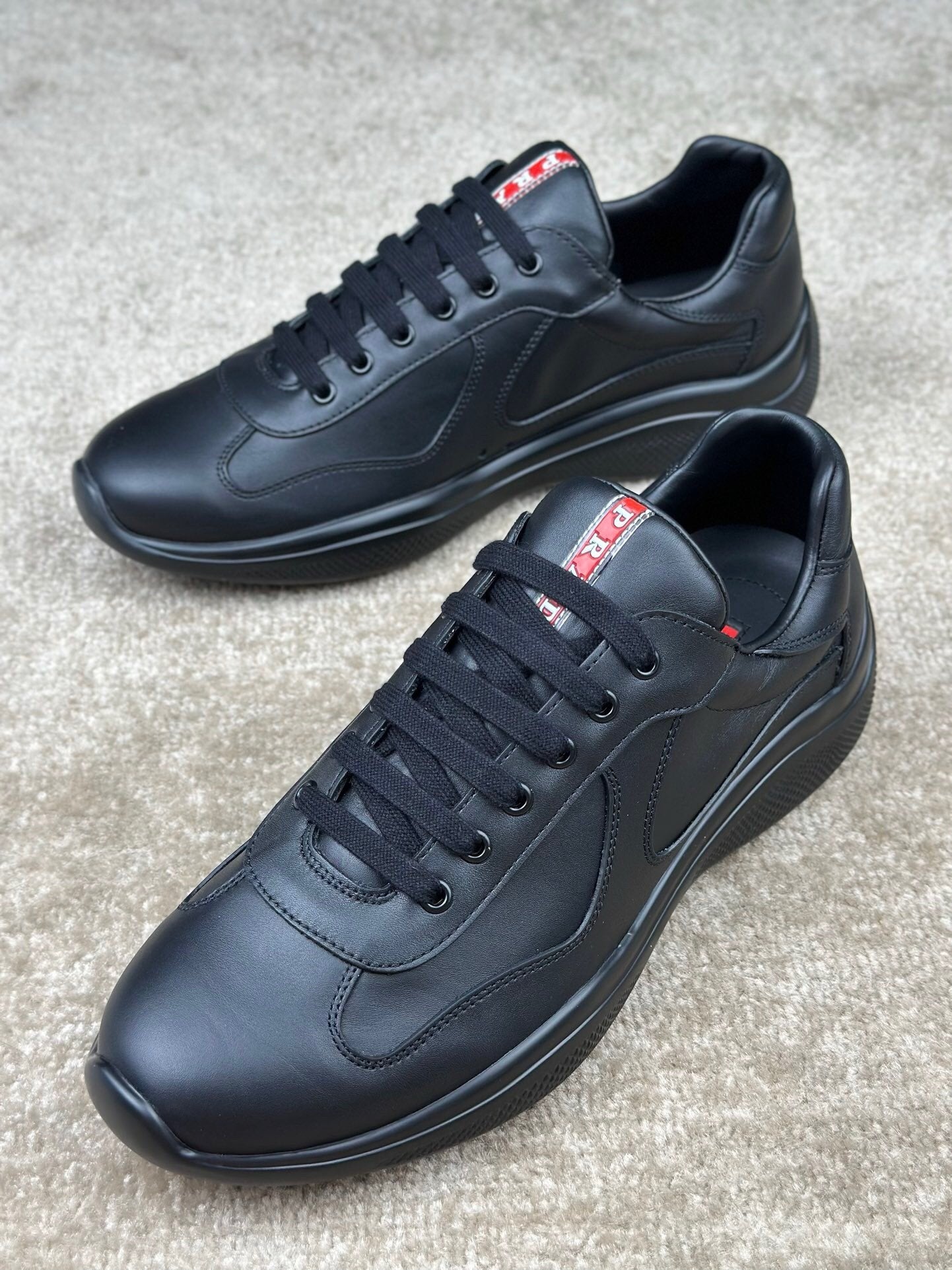Prada Americas Cup Full Leather Black Trainers
