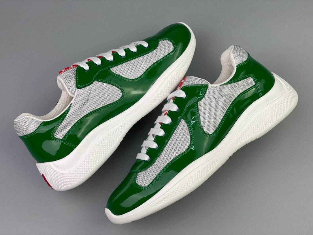 Prada Americas Cup Green Grey  Trainers