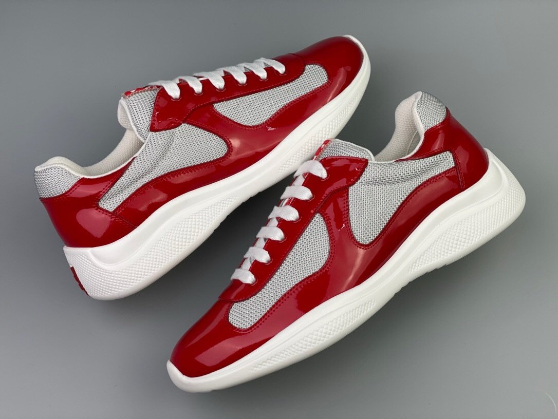 Prada Americas Cup Red Grey  Trainers