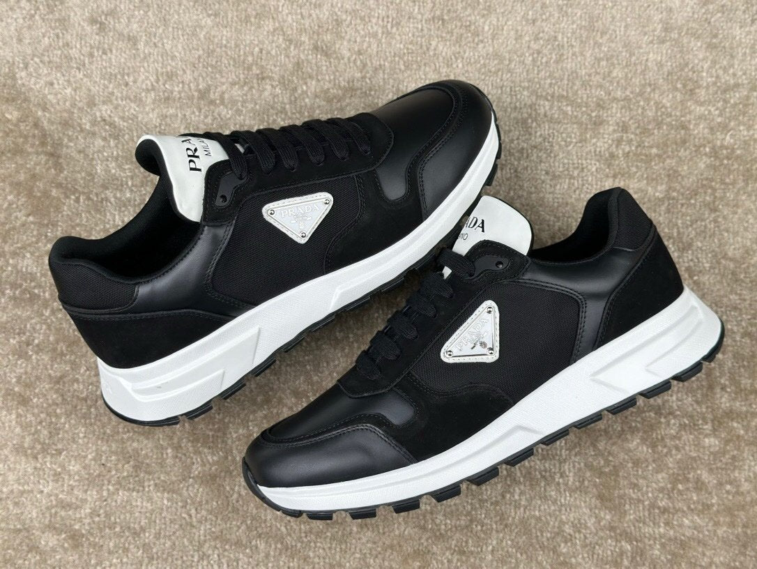 Prada Leather & Re-Nylon Black White