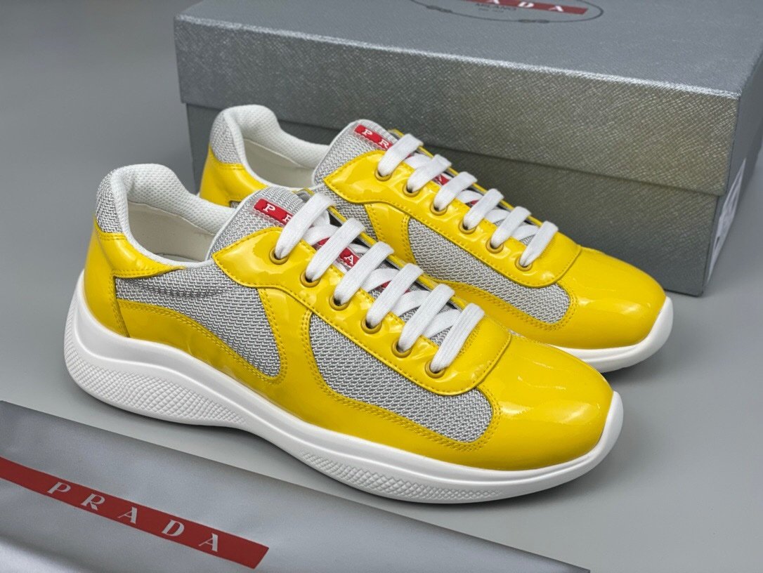 Prada Americas Cup Yellow Grey  Trainers
