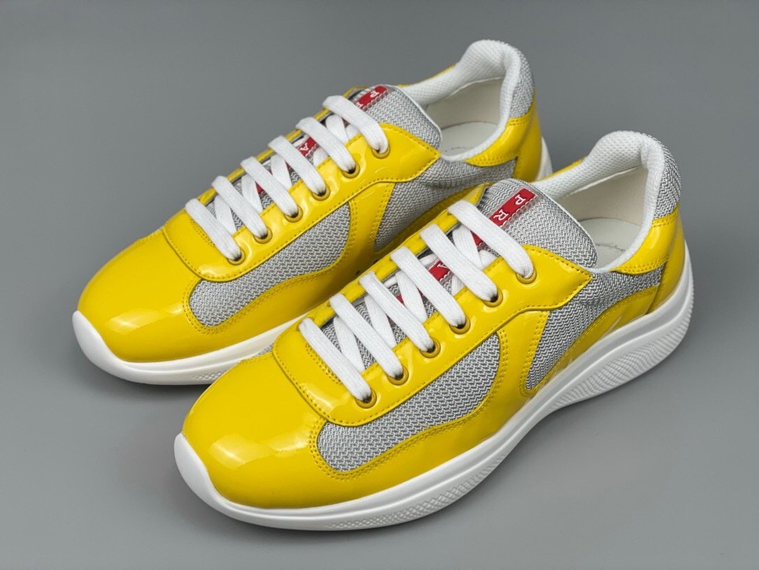 Prada Americas Cup Yellow Grey  Trainers