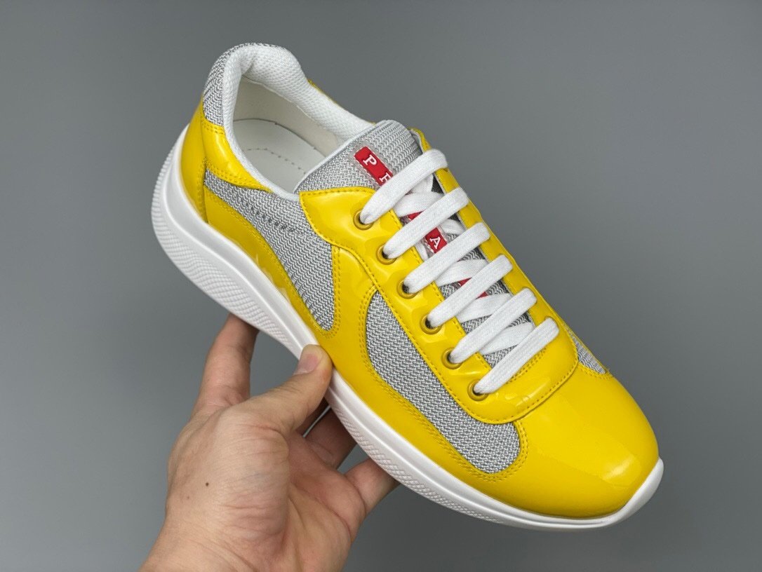 Prada Americas Cup Yellow Grey  Trainers