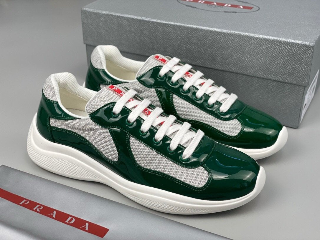 Prada Americas Cup Dark Green Grey  Trainers