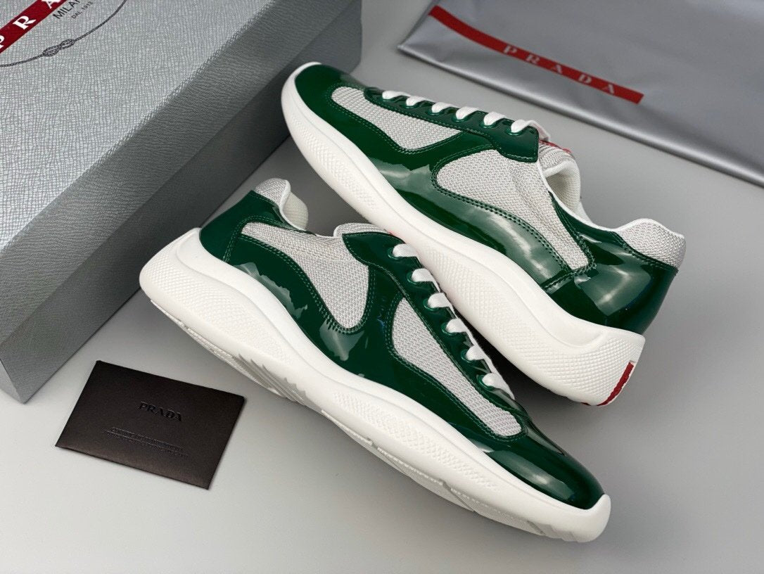 Prada Americas Cup Dark Green Grey  Trainers