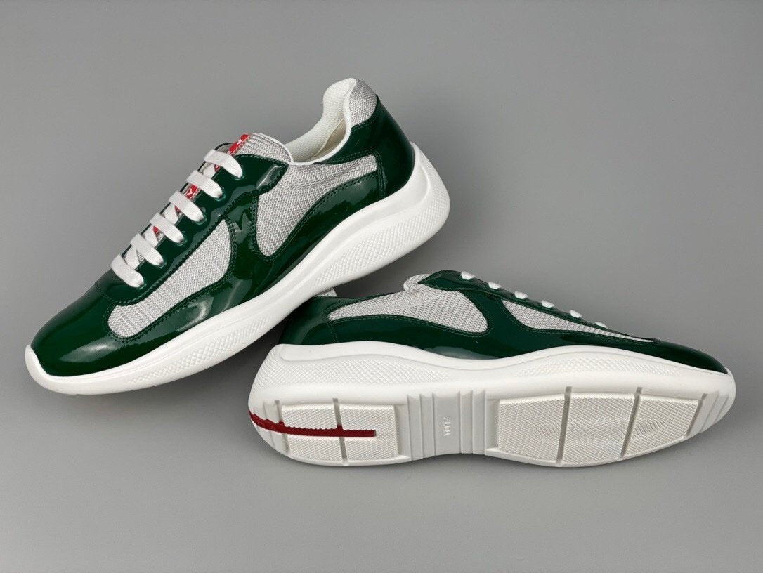 Prada Americas Cup Dark Green Grey  Trainers