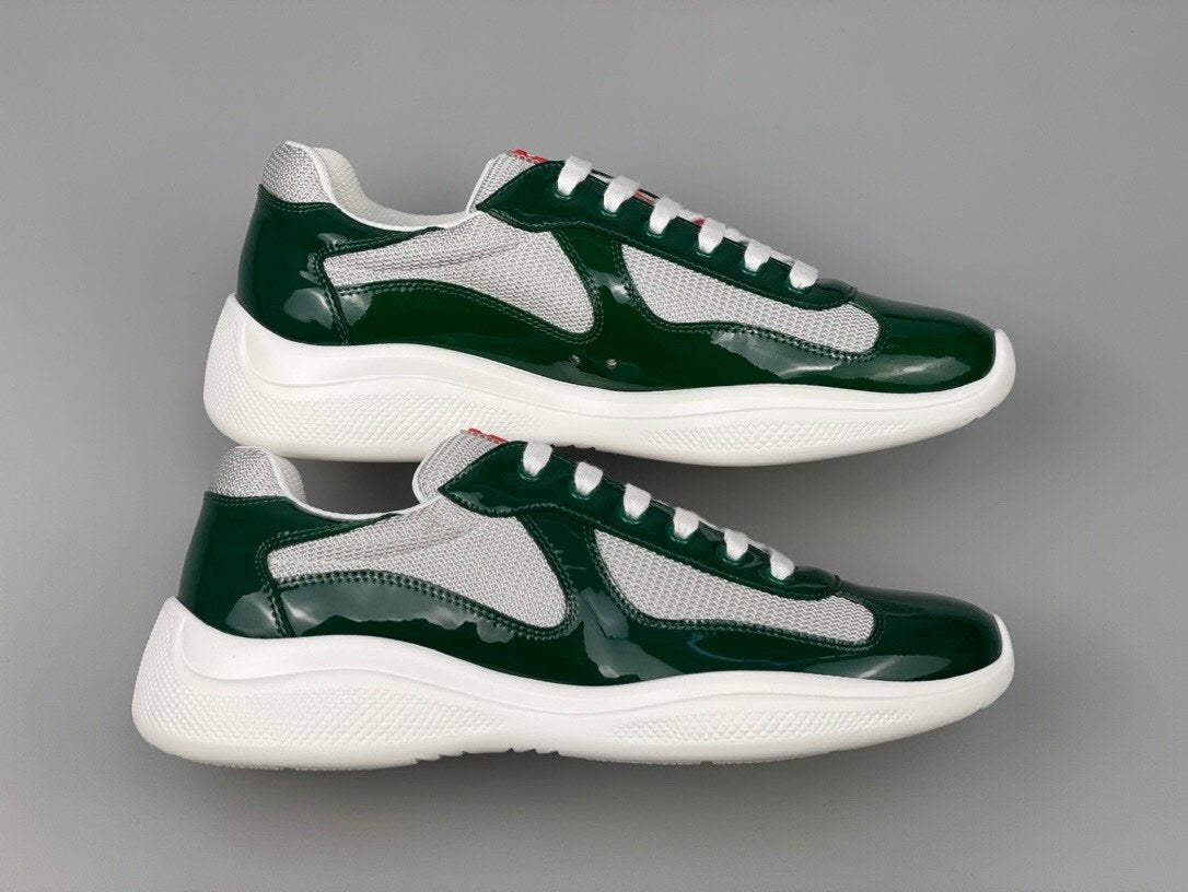 Prada Americas Cup Dark Green Grey  Trainers