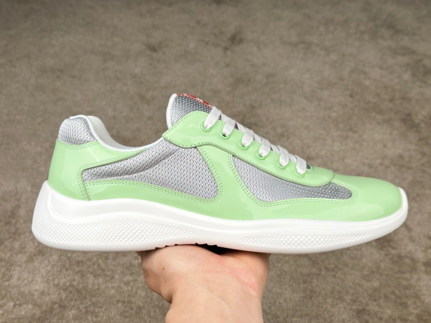 Prada Americas Cup Dark Mint Green Grey  Trainers