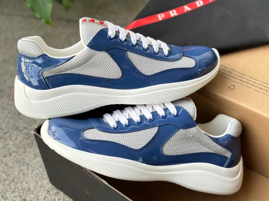 Prada Americas Cup Blue Grey  Trainers
