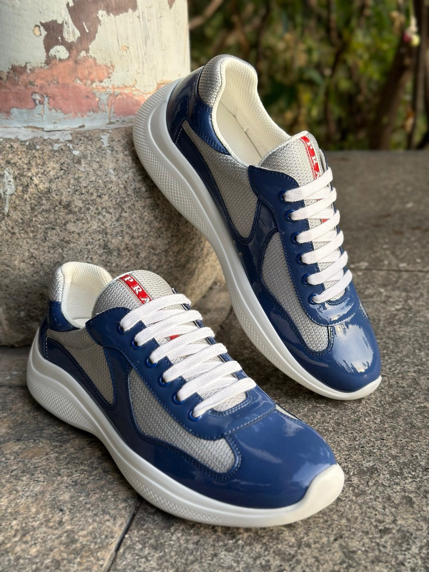 Prada Americas Cup Blue Grey  Trainers