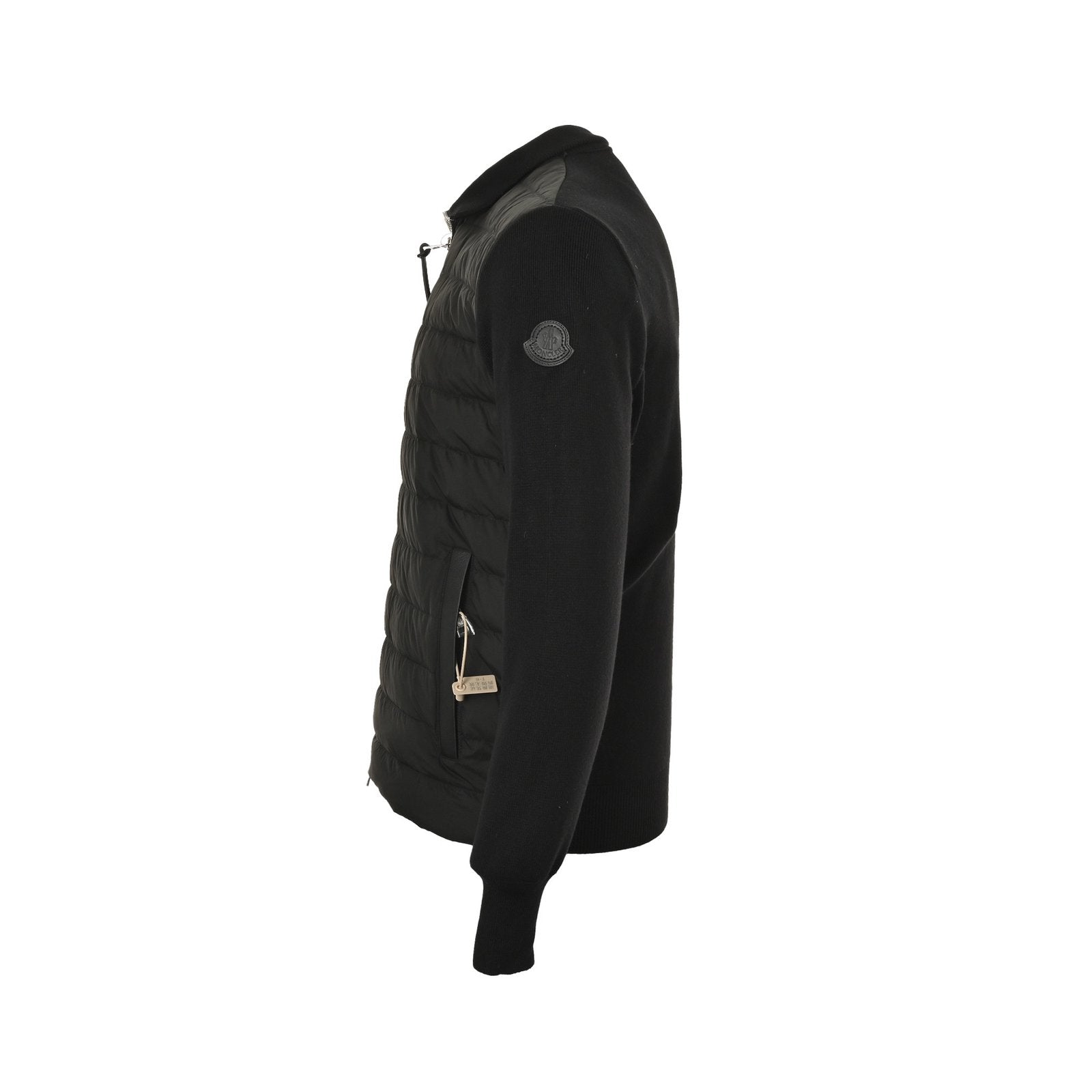 Moncler Padded Wool Cardigan Black Logo