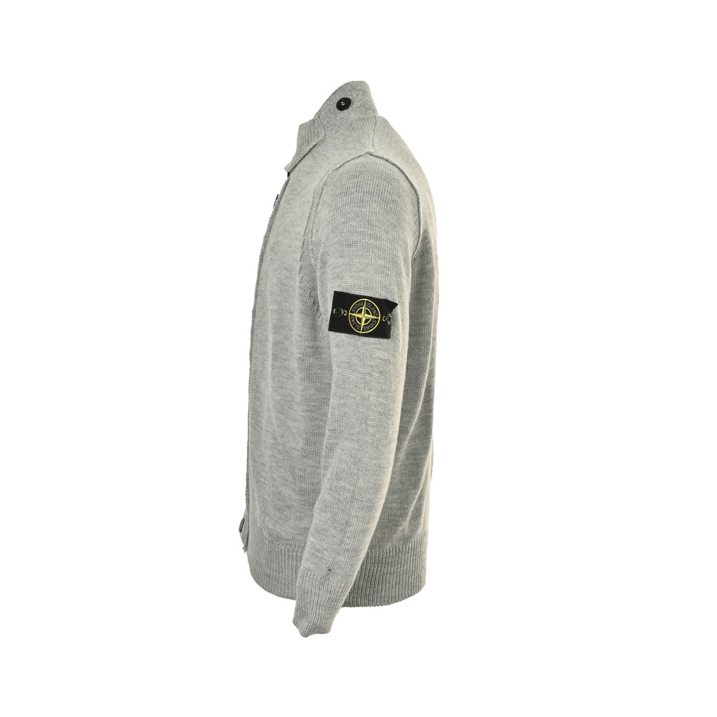 Stone Island Knitted Lambswool Zip Cardigan Grey