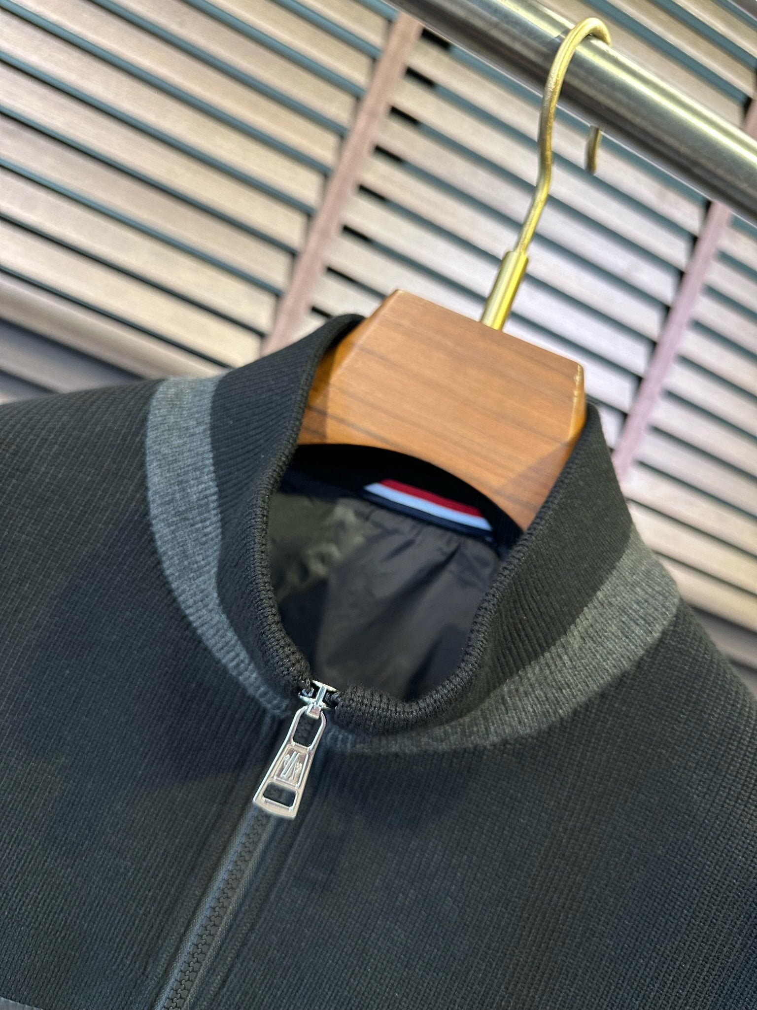 Moncler Knitted Padded Cardigan Jacket Black