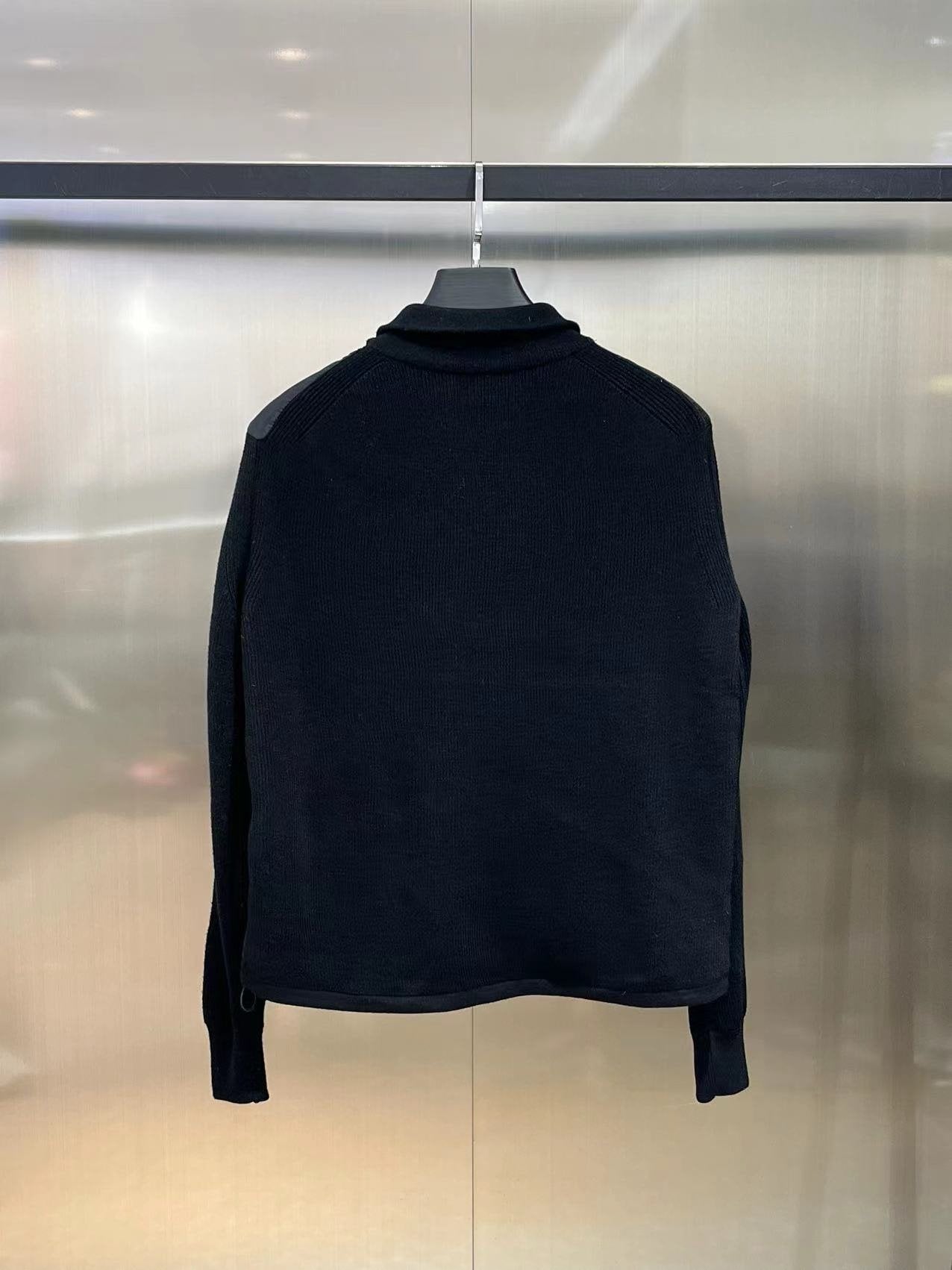 Dior Oblique Blouson Black Wool Knit