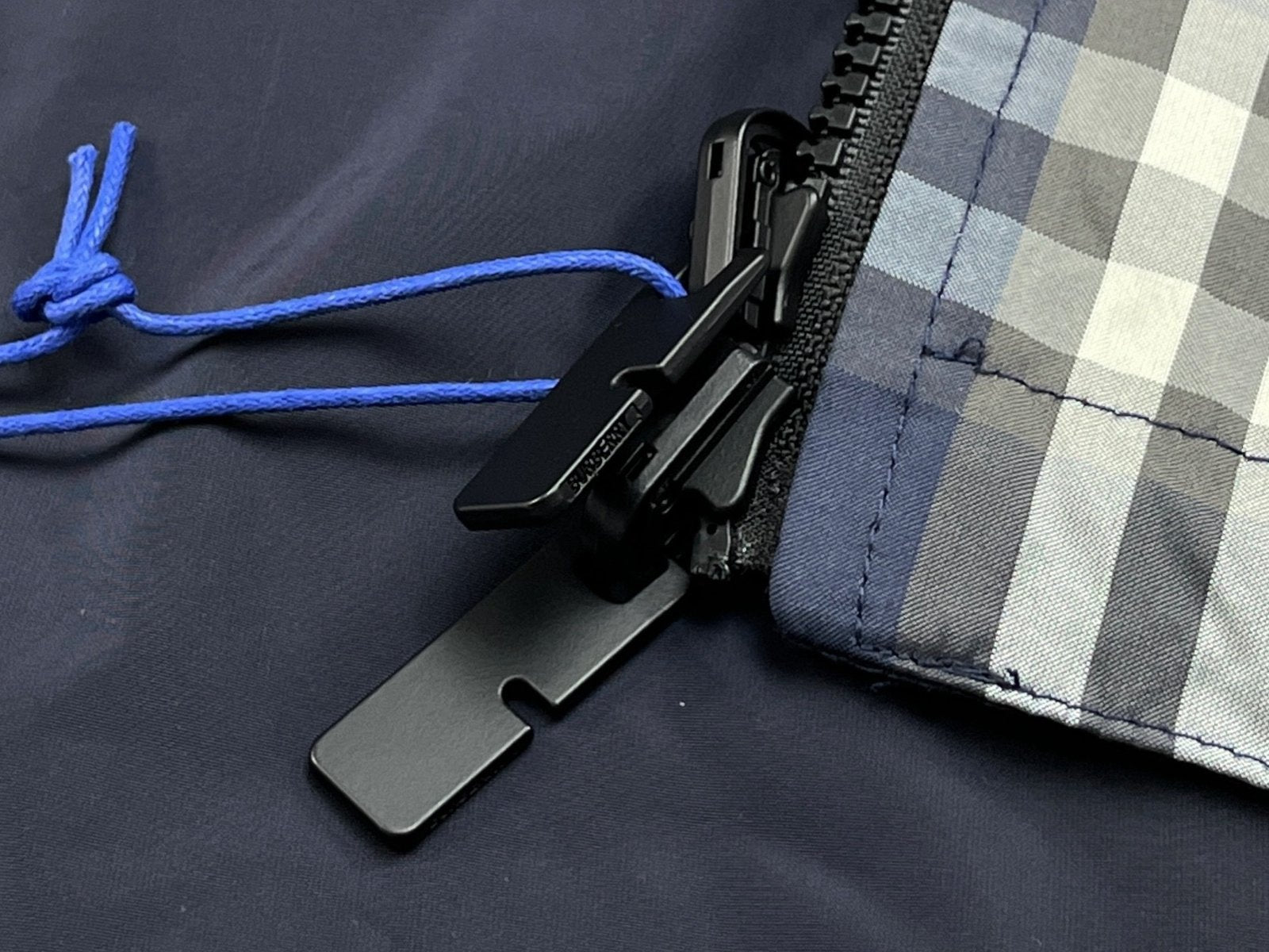 Burberry Dark Blue Polyester Reversible Windbreaker