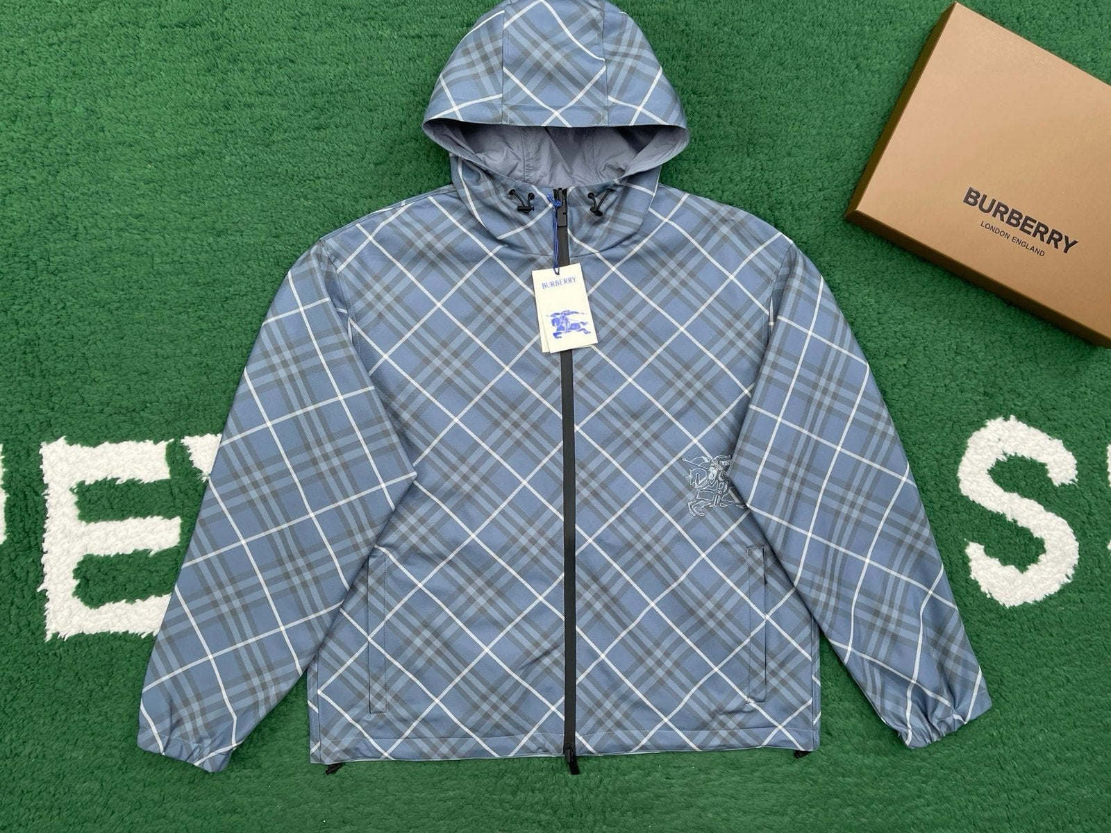 Burberry Light Blue Reversible Windbreaker