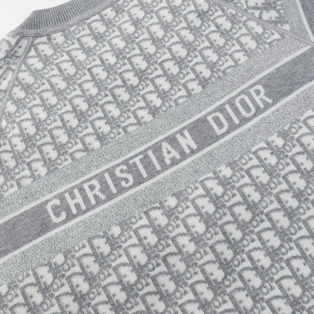 Dior Reversible Round Neck Sweater Grey  Double-Sided