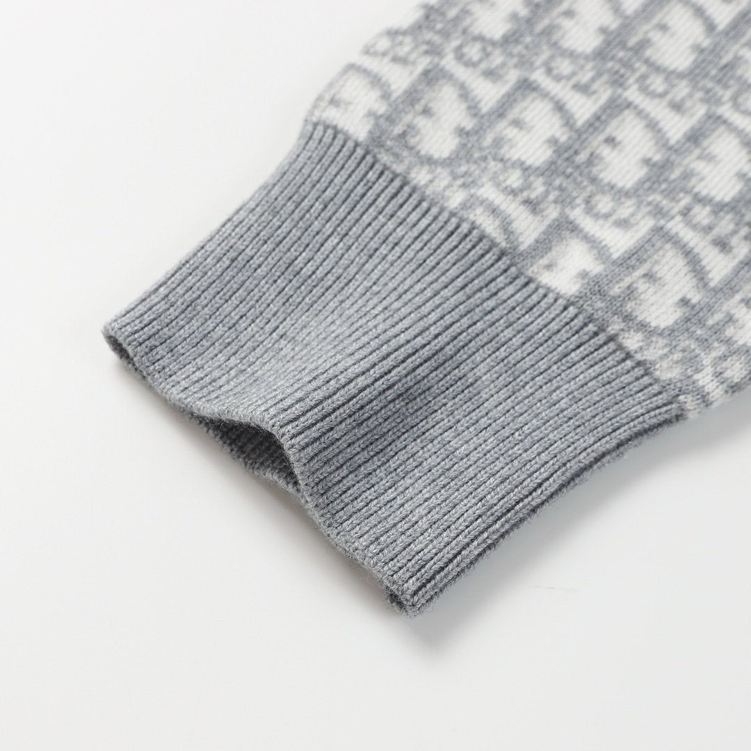 Dior Reversible Round Neck Sweater Grey  Double-Sided