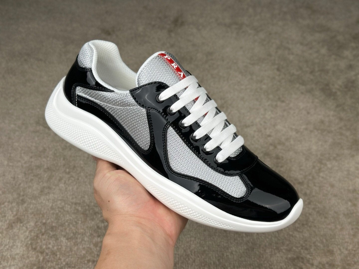 Prada Americas Cup Navy Grey Trainers Classic