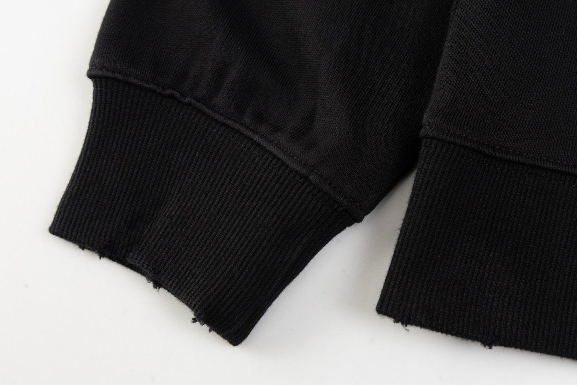 Dior Couture Black Distressed Effect Cotton Black