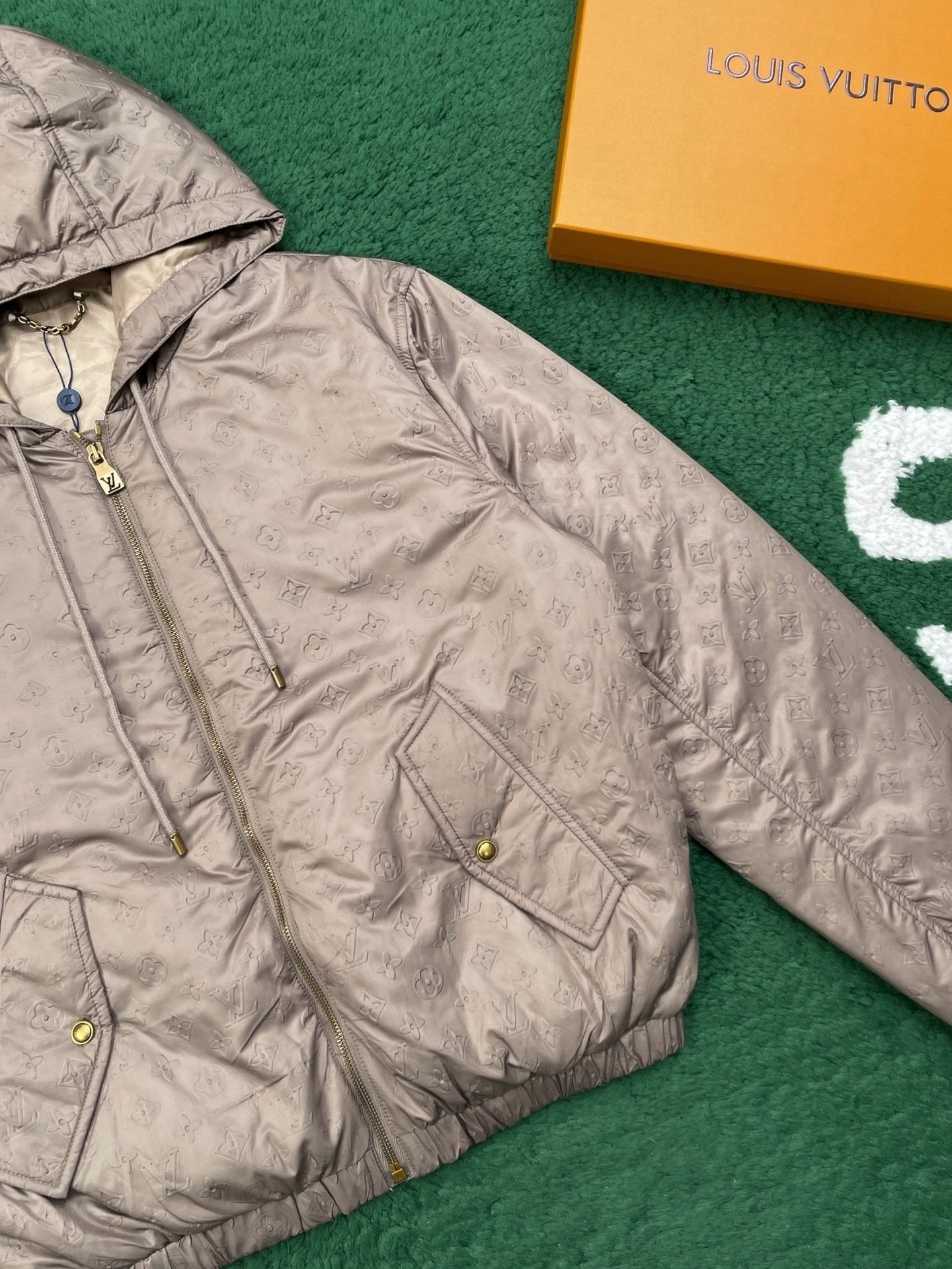 Louis Vuitton Monogram Padded Windbreaker In Beige