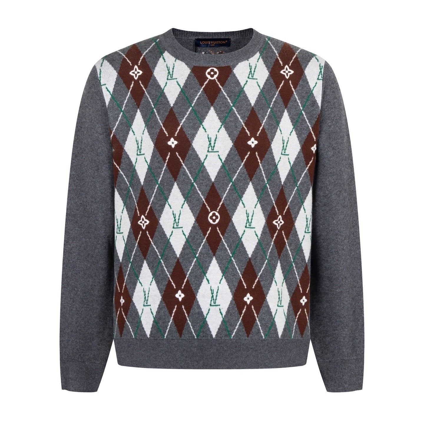 Louis Vuitton Argyle Crewneck Grey