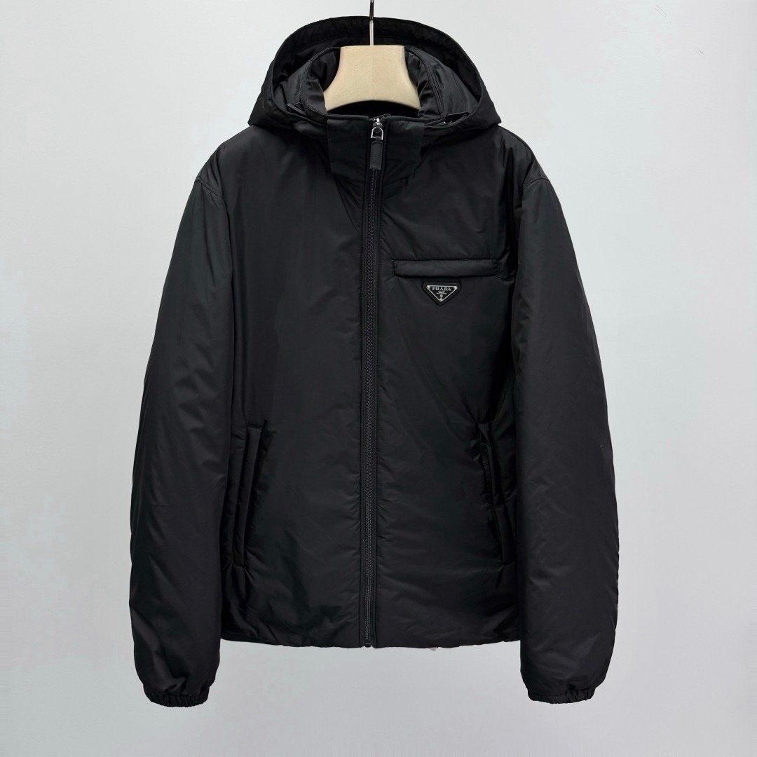 Prada Re-Nylon Puffer Jacket Black