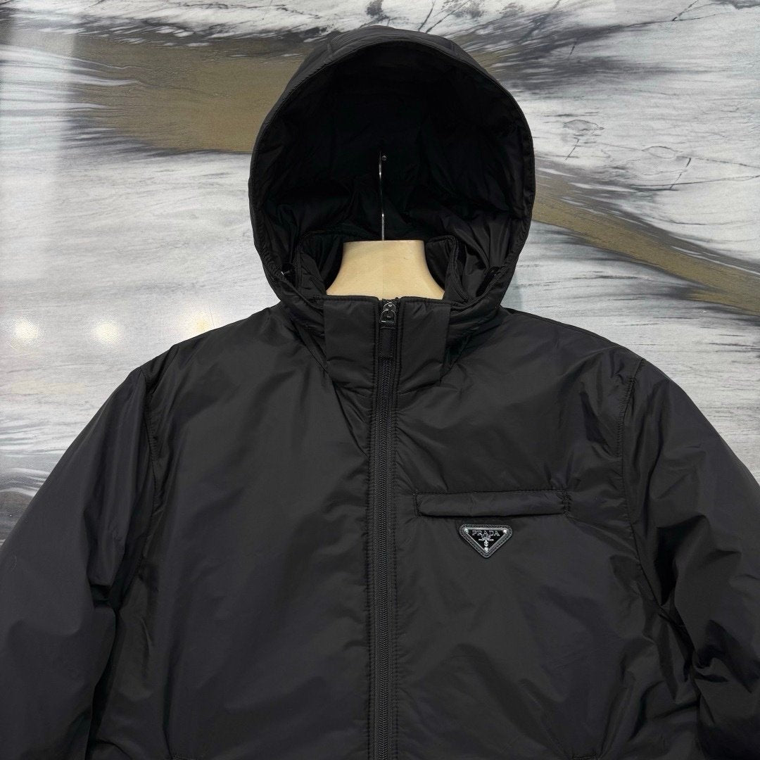Prada Re-Nylon Puffer Jacket Black