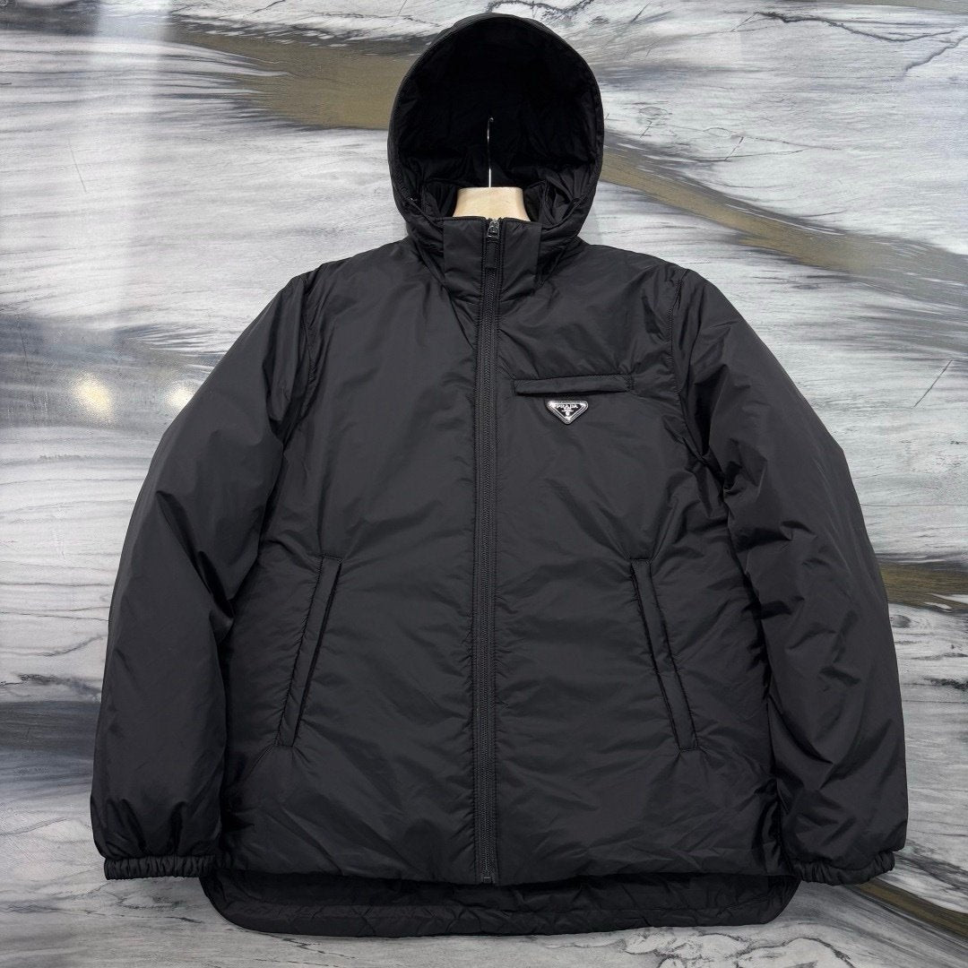 Prada Re-Nylon Puffer Jacket Black