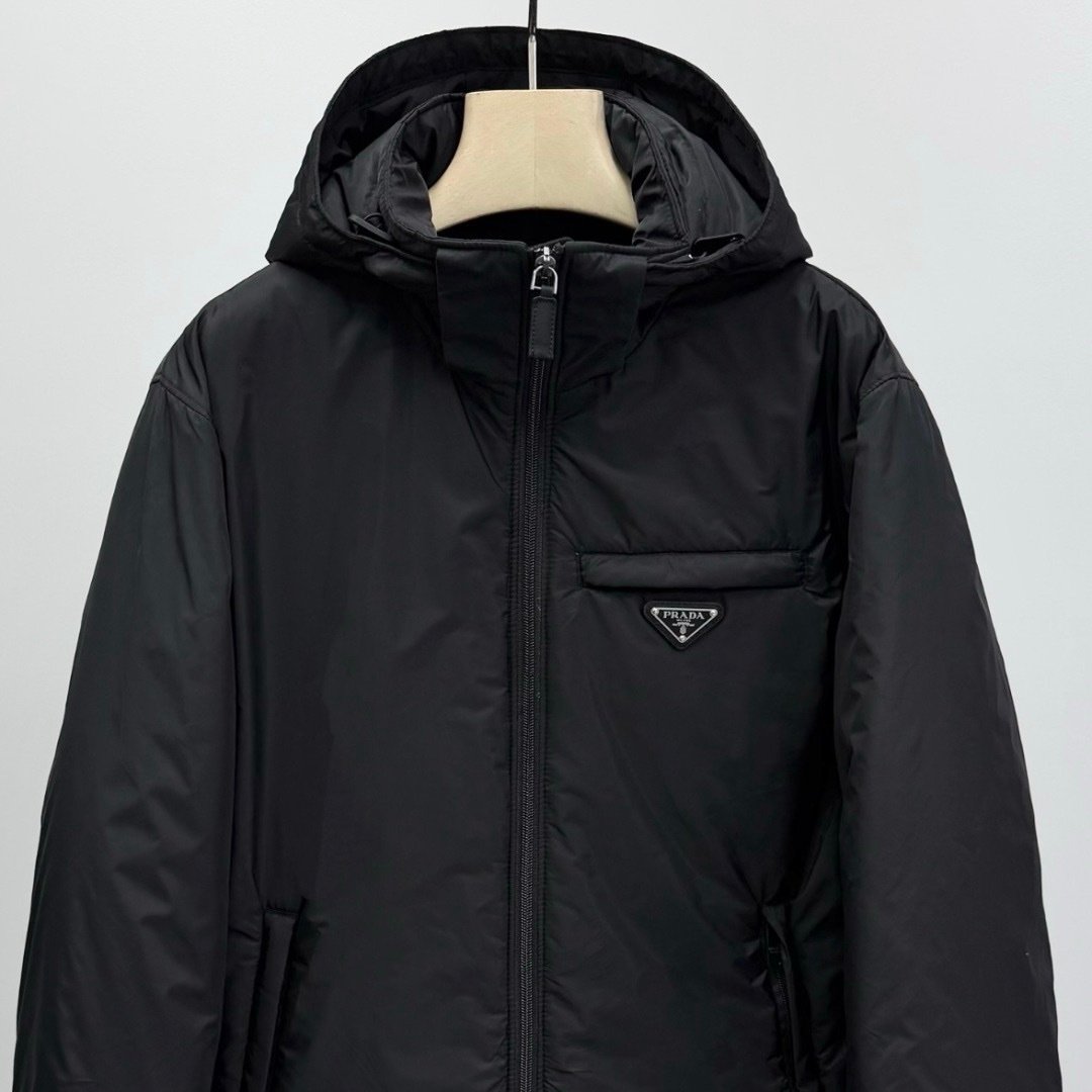 Prada Re-Nylon Puffer Jacket Black