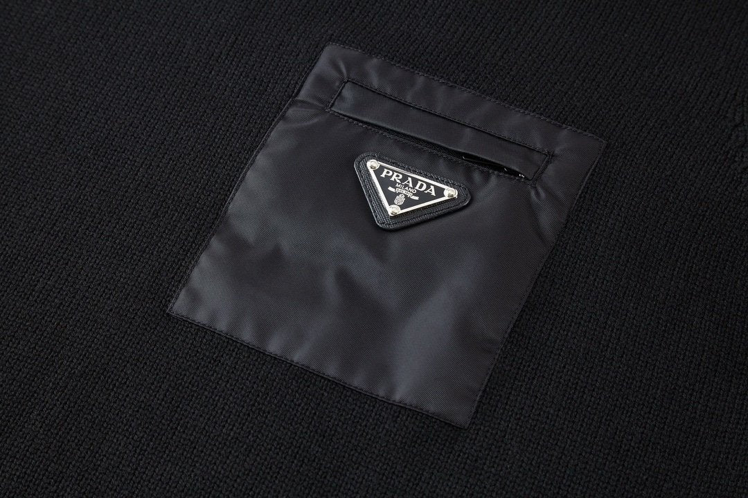 Prada Wool Re-Nylon Pocket Sweater Black