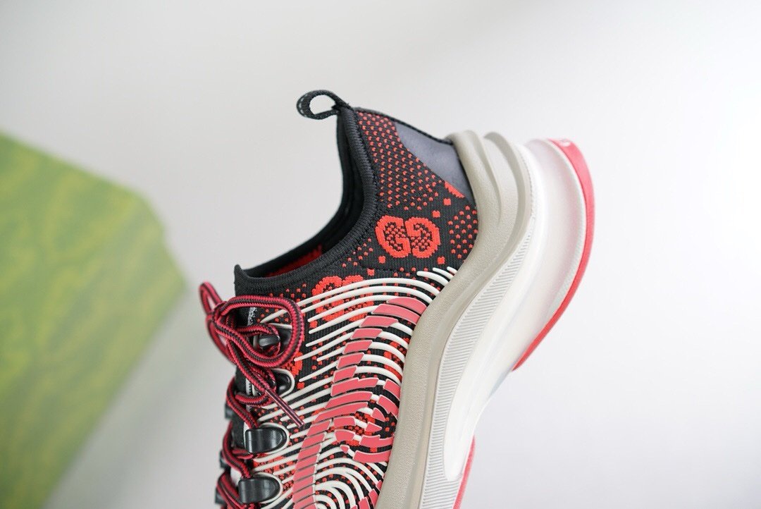 Gucci Monogram Run Sneaker Black Red