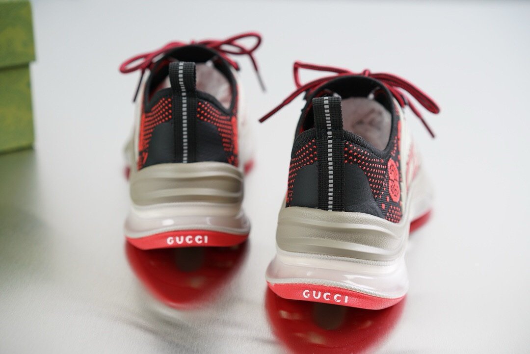 Gucci Monogram Run Sneaker Black Red