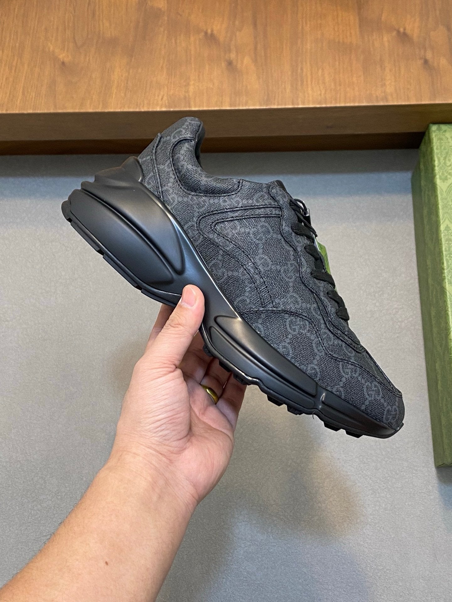 Gucci Rhyton Black GG Supreme Canvas