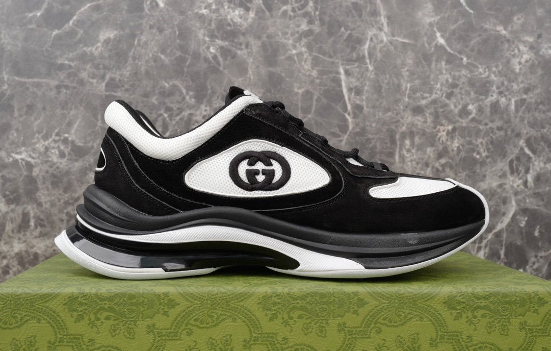 Gucci Run Sneaker Black Suede White
