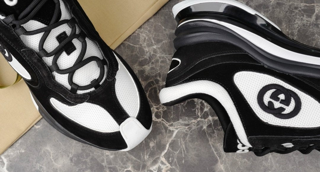 Gucci Run Sneaker Black Suede White