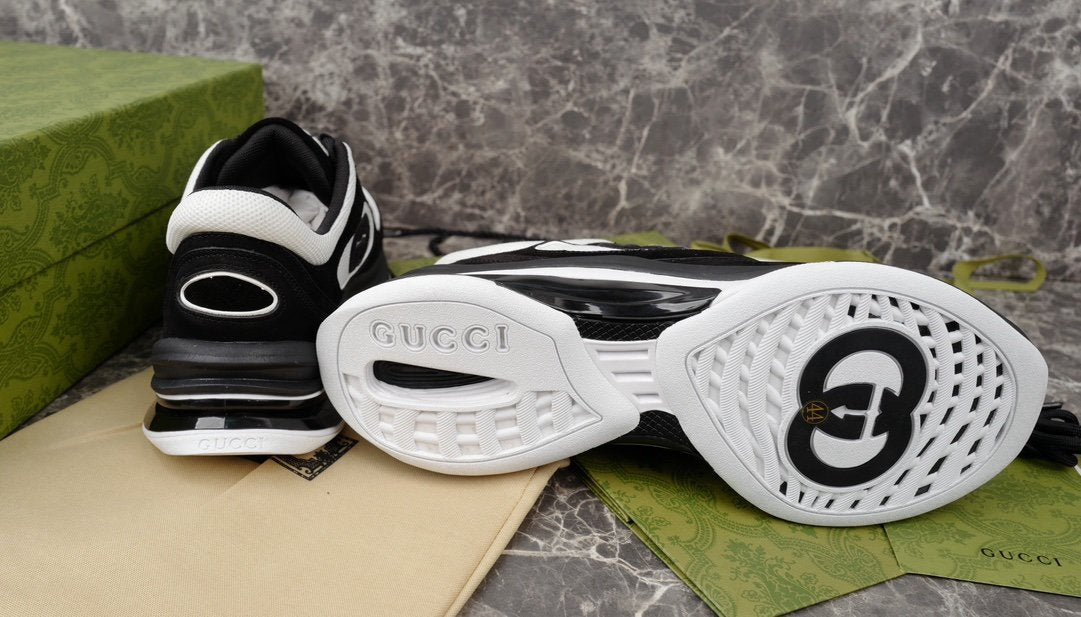 Gucci Run Sneaker Black Suede White